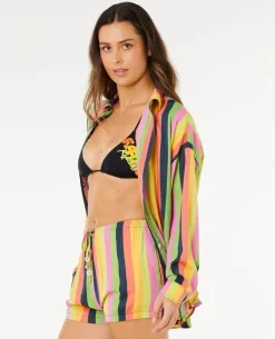 Farm Rio Neon Stripe Relaxed Shirt