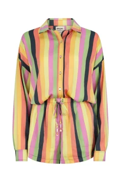 Farm Rio Neon Stripe Relaxed Shirt