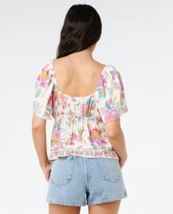 Half Moon Bay Short Sleeve Button Top