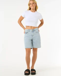 Las Dalias Relaxed Denim Short