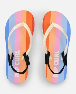 Mixed Bloom Open Toe Sandal - Girls