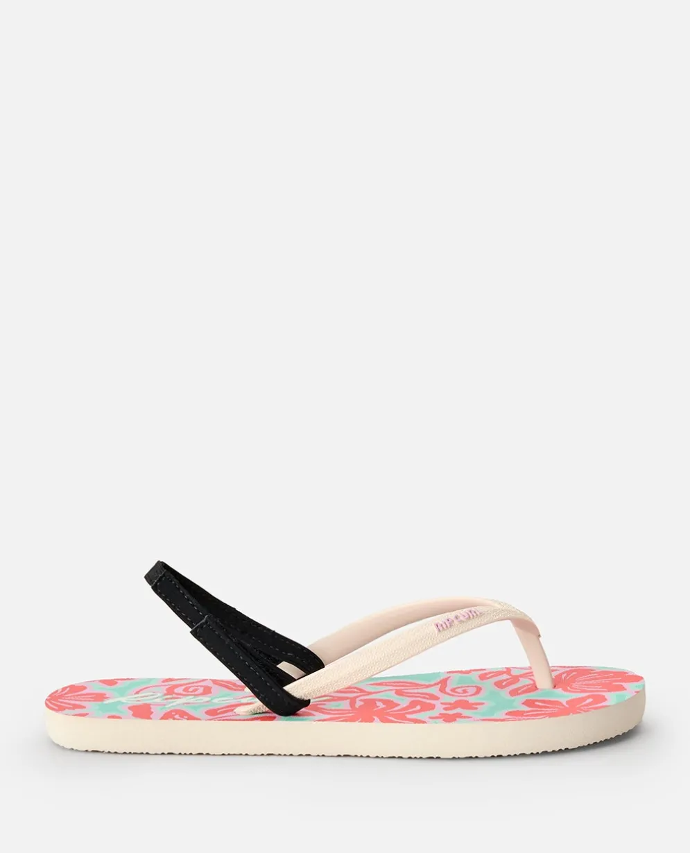 Mixed Bloom Open Toe Sandal - Girls