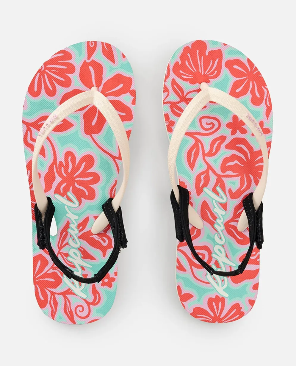 Mixed Bloom Open Toe Sandal - Girls