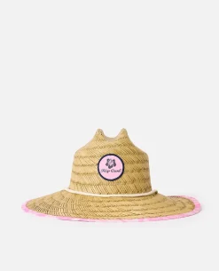 Mixed Straw Sun Hat - Girls