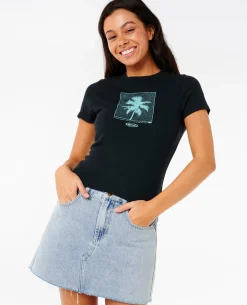 Neon Palm Fitted Tee