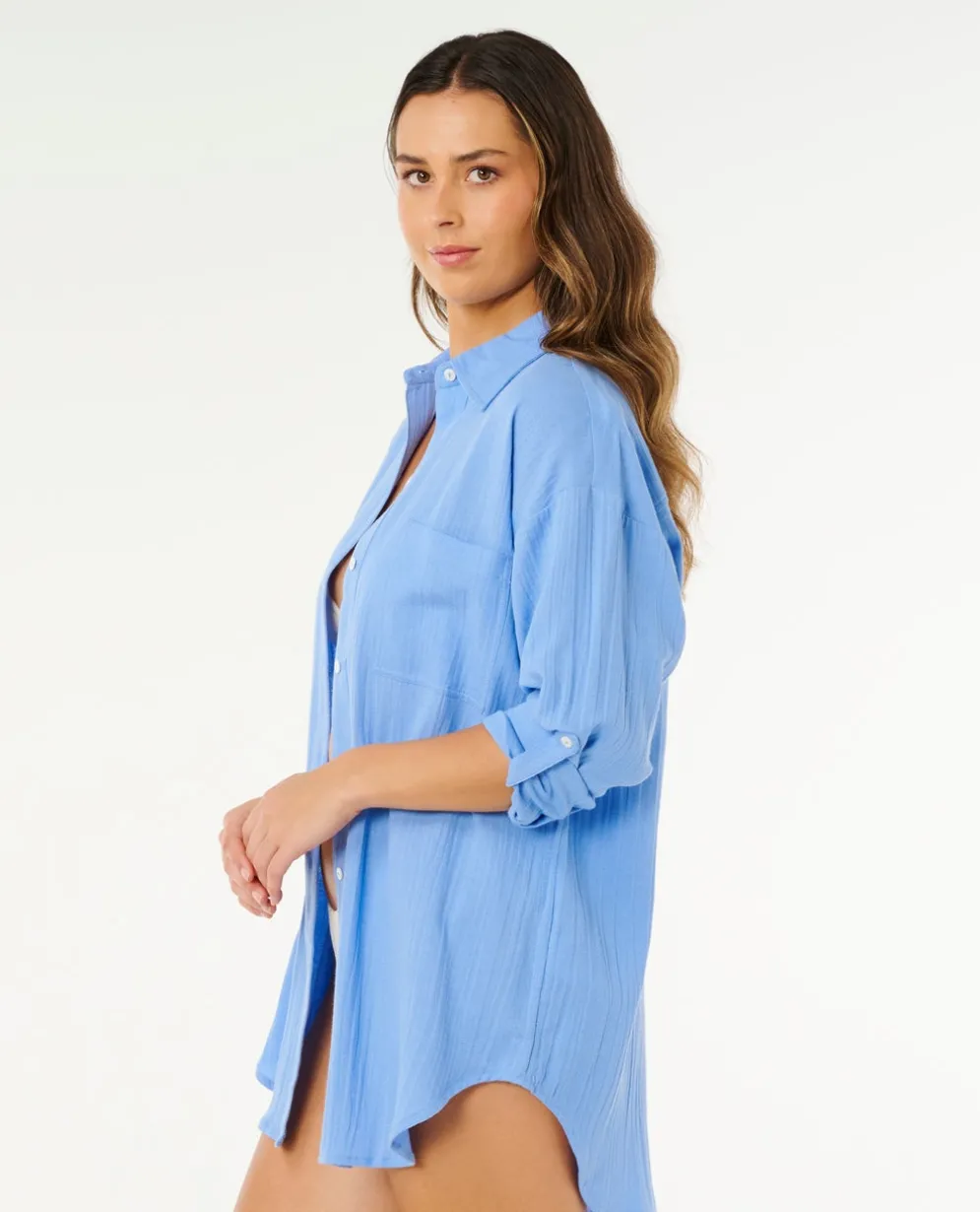 Premium Linen Long Sleeve Button Through Shirt