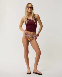 Retro Revival Hi Leg Skimpy Coverage Bikini Bottom