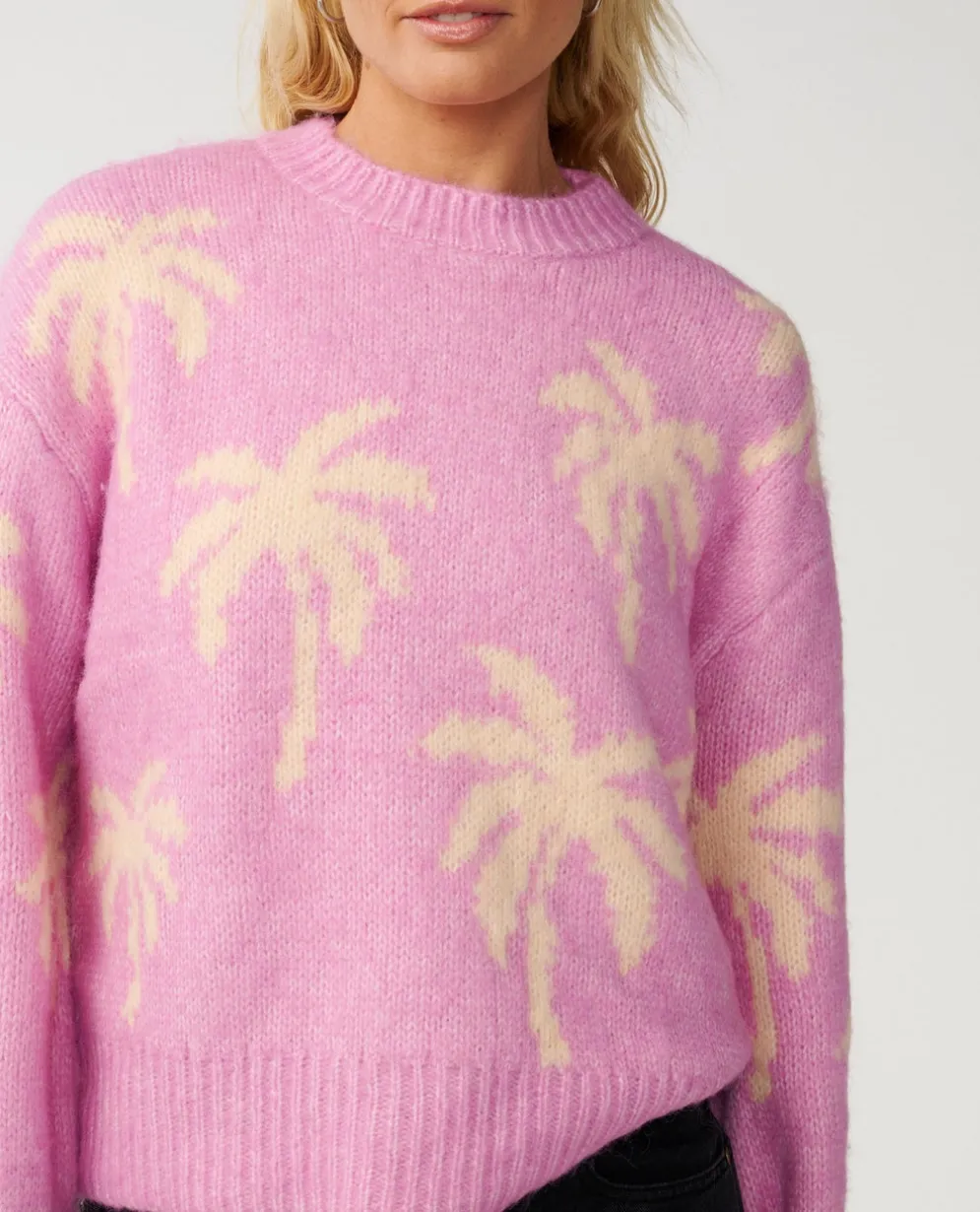 Retro Swell Palm Jacquard Crew