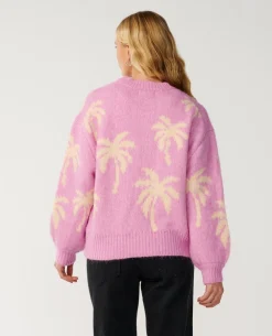 Retro Swell Palm Jacquard Crew