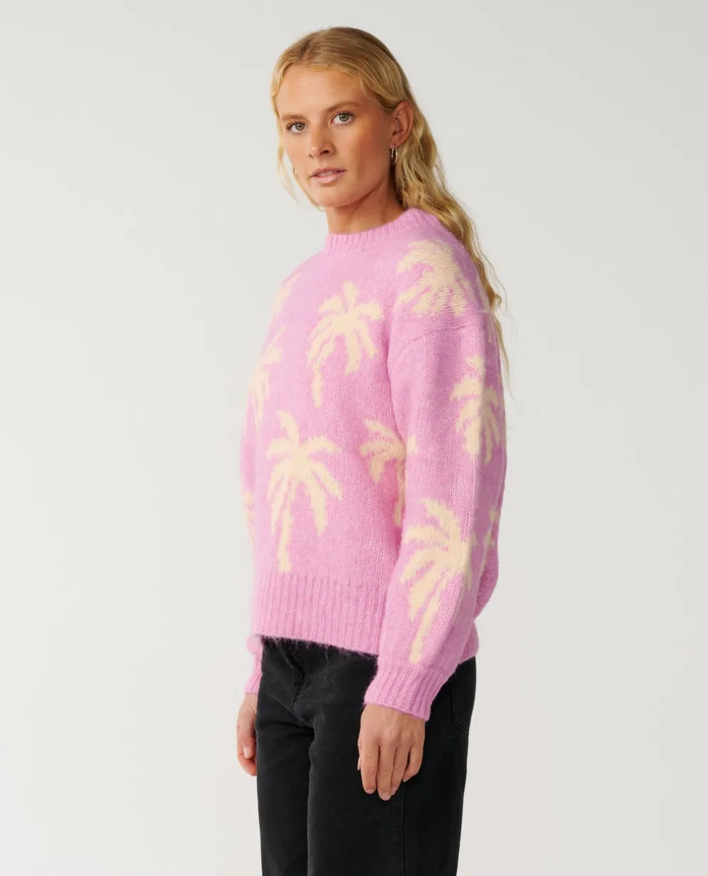 Retro Swell Palm Jacquard Crew