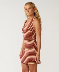 Retro Swell Terry Halter Dress