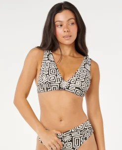 Sunset Jacquard Deep V Bikini Top