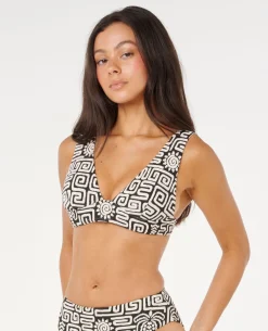 Sunset Jacquard Deep V Bikini Top