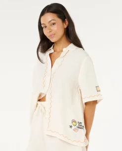 Sunset Luau Embroidered Shirt