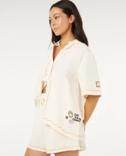 Sunset Luau Embroidered Shirt