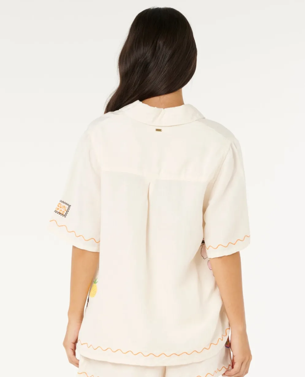 Sunset Luau Embroidered Shirt