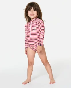 Sunset Stripe Long Sleeve Surfsuit - Kids