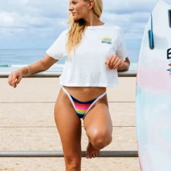 Surf Stripe Cheeky Coverage Bikini Bottom