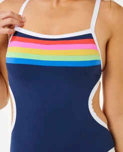 Surf Stripe Cheeky One Piece Swimsuit