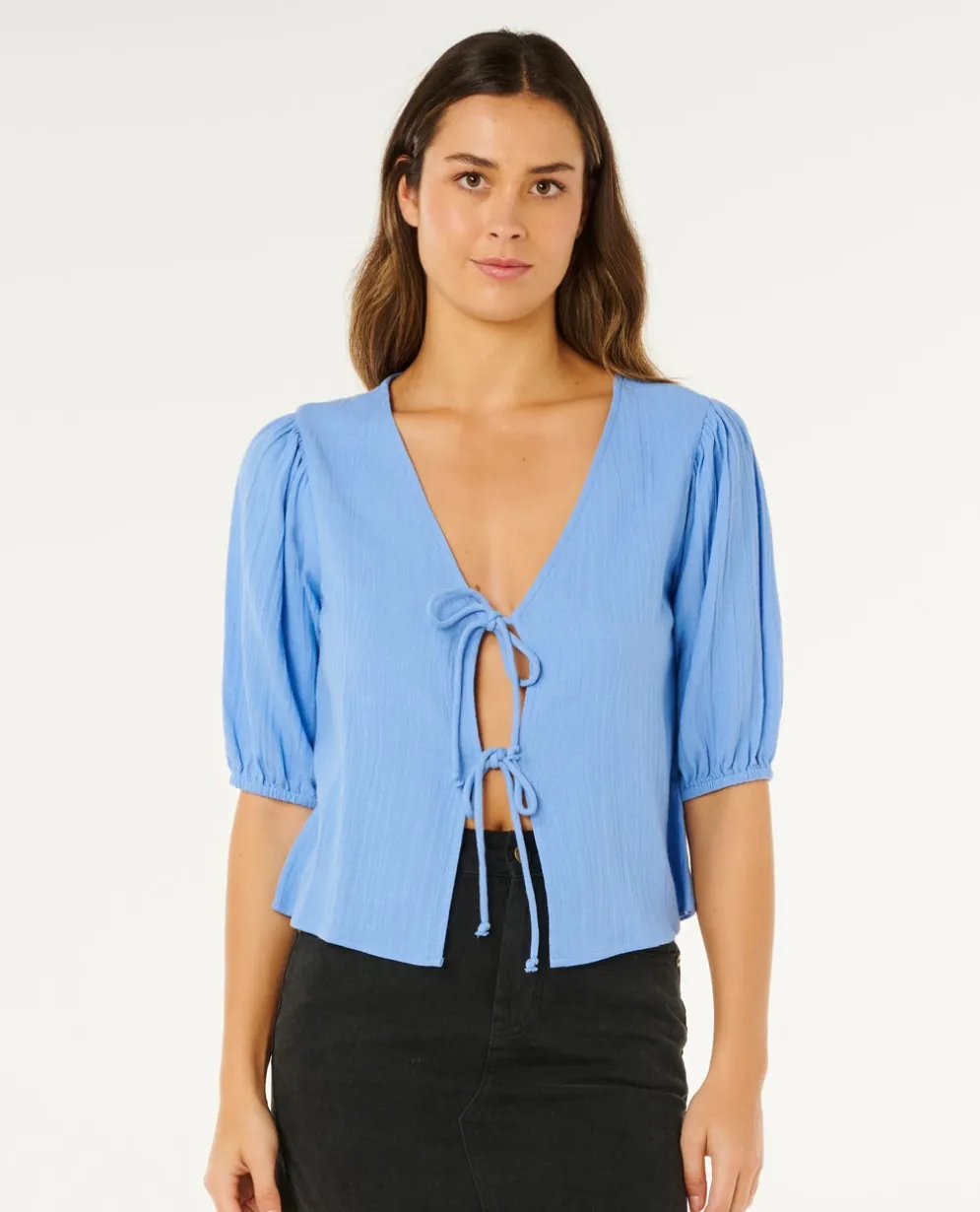 Vibe Surf Tie Front Top